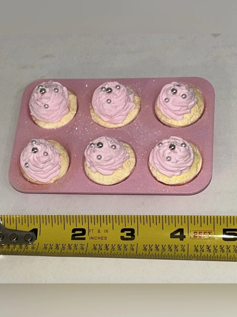 Fake Cupcakes Cup Cakes in Muffin Pan - Faux Dessert Decoration Handmade